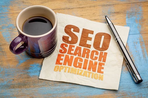 Search Engine Optimization written on a napkin