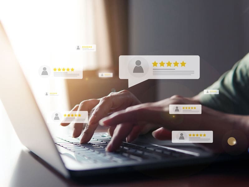 some checking reviews on their computer