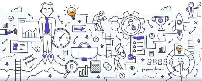 Carrers-doodle-graphic3 Doodle design style concept of career growth