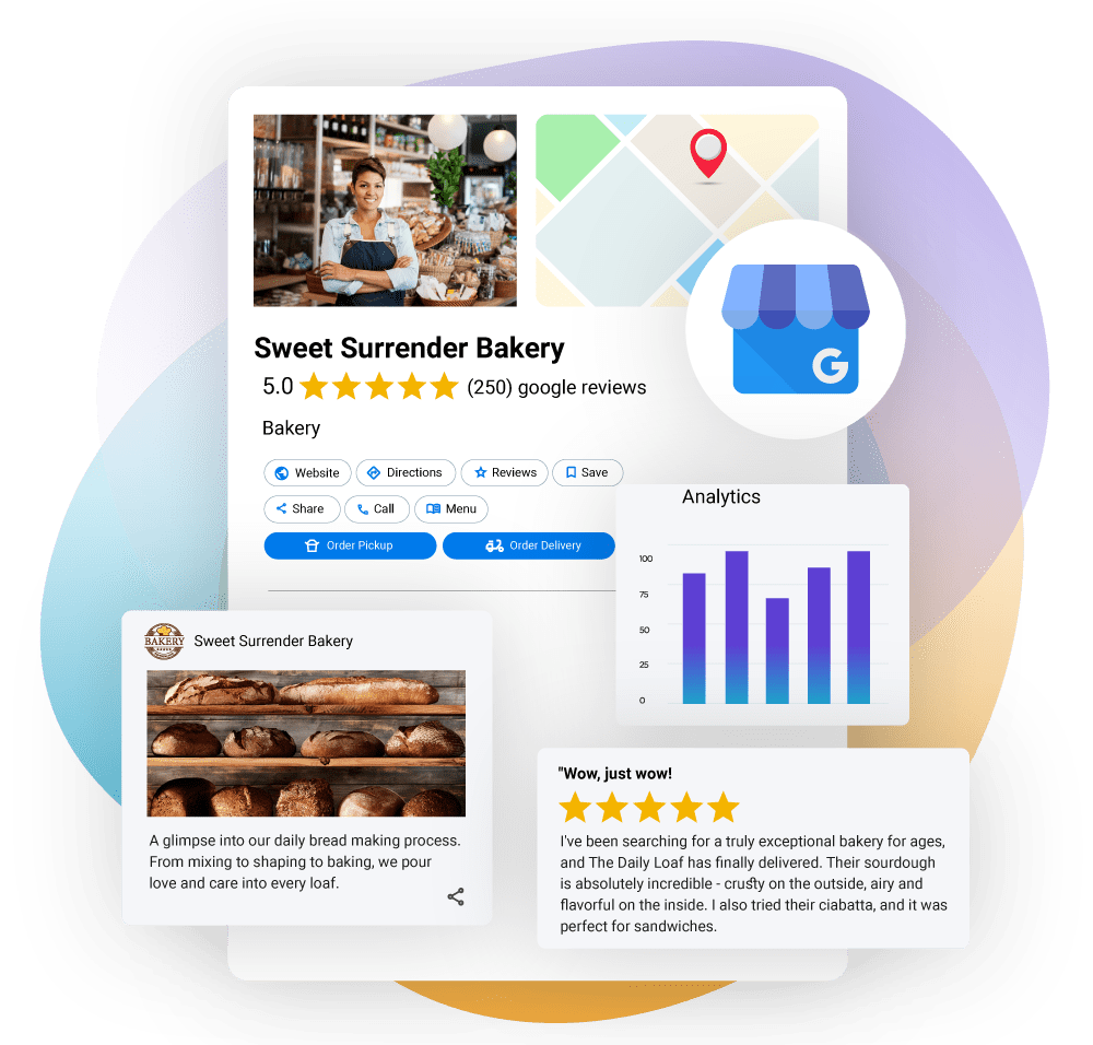 Mockup of a Google Business Profile