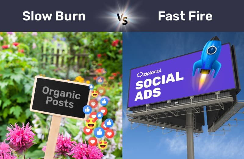 The “Slow Burn” vs. The “Fast Fire”: Why Your Business Needs Both Social Media Posts and Ads